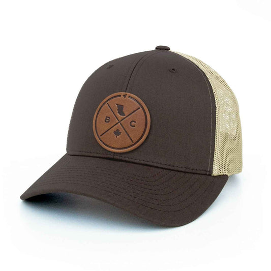 British Columbia Compass Leather Patch Trucker Hat
