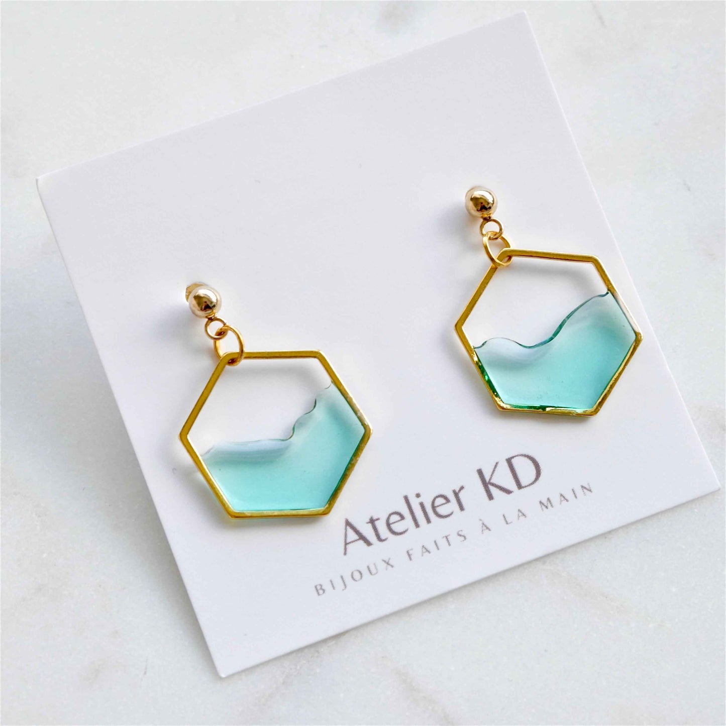 Boucles d'oreilles ocean- hexa (moyen)