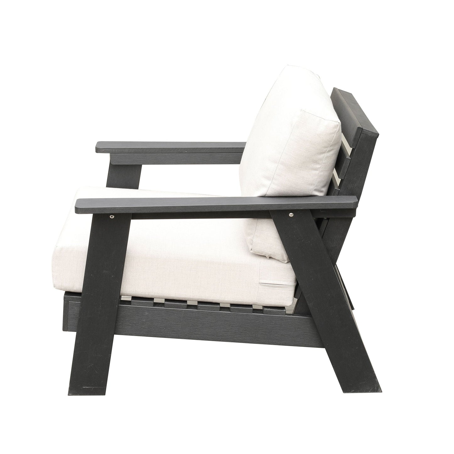 Hazelnut Polymer Outdoor Club Chair with Sunbrella® Cushions - AURABAGS SHOP