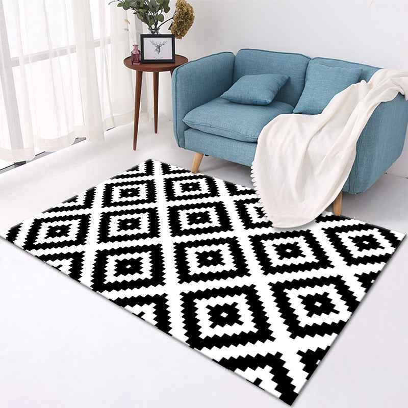 Nordic Living Room Area Rug – Modern Polyester Carpet for Bedroom, Lounge & Home Decor