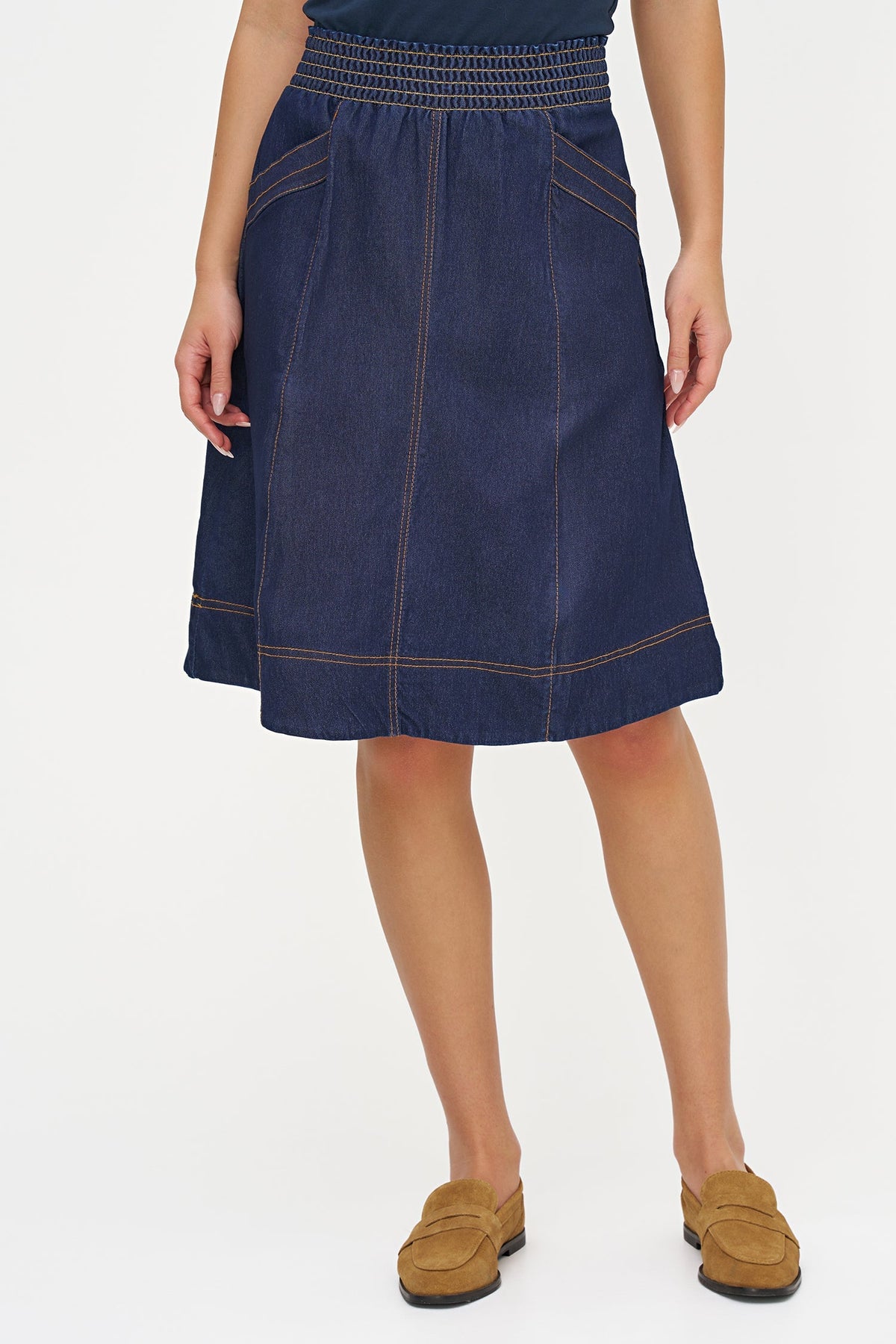 Women's Lightweight Denim A-Line Skirt