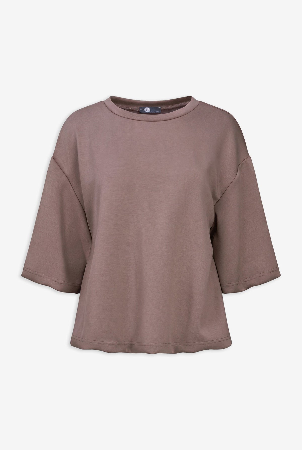 Women's Crew-Neck Sweatshirt, Elbow-Length Bubble Sleeves & Bubble Hem