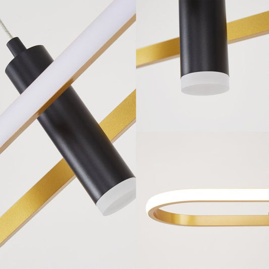 Javeriah 4-Light Black Gold Dimmable LED Pendant Light No Bulb (United States Delivery Only)