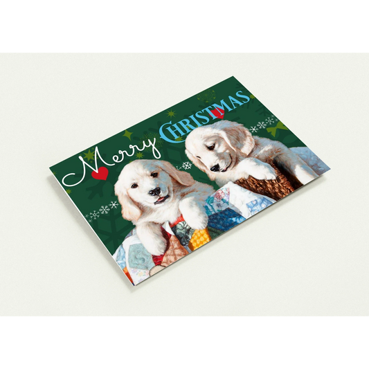 Puppy Christmas Cards – Pack of 10 Premium Folded Greeting Cards