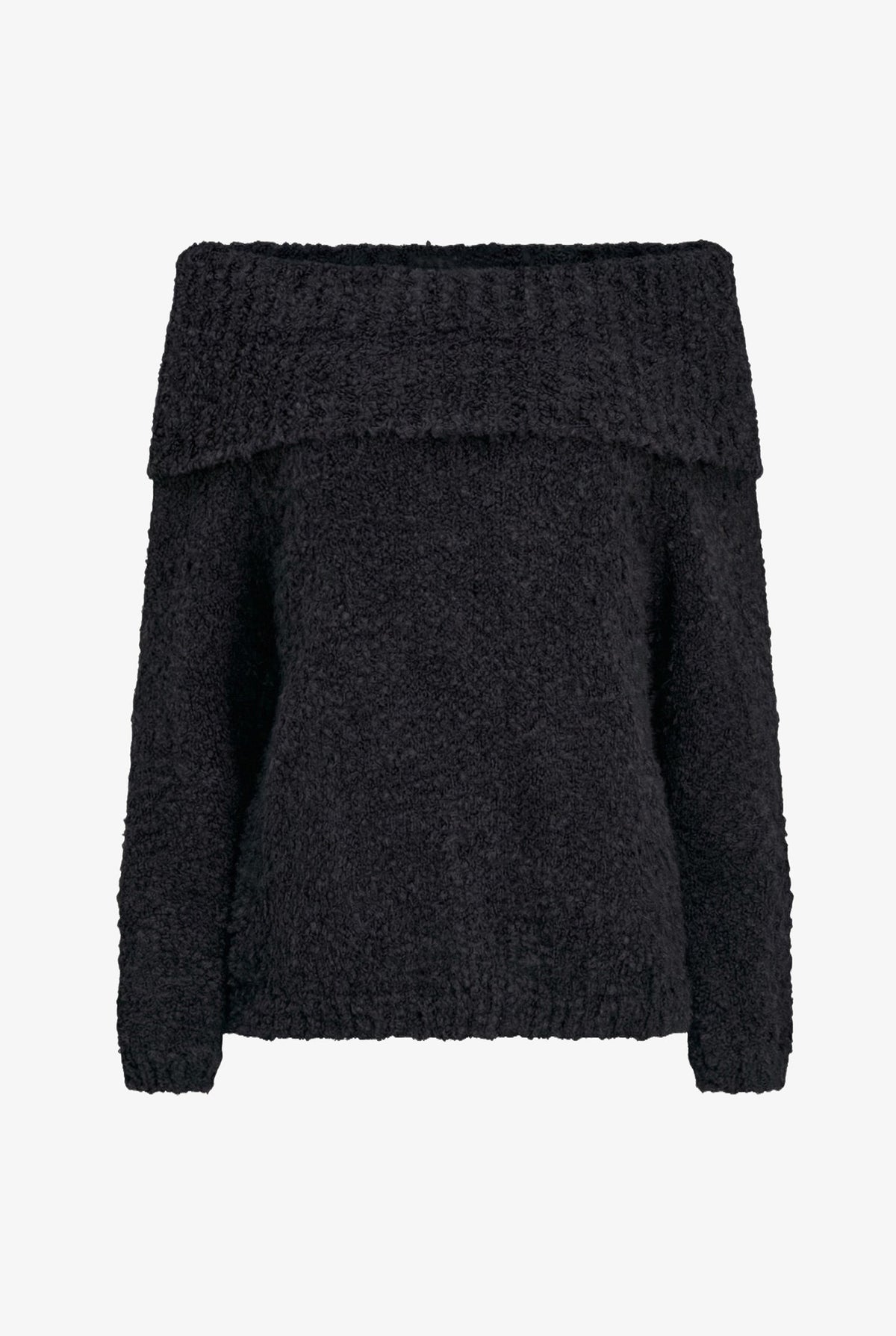 Women's Knit Off-Shoulder Sweater, Foldover Neckline & Long Sleeves