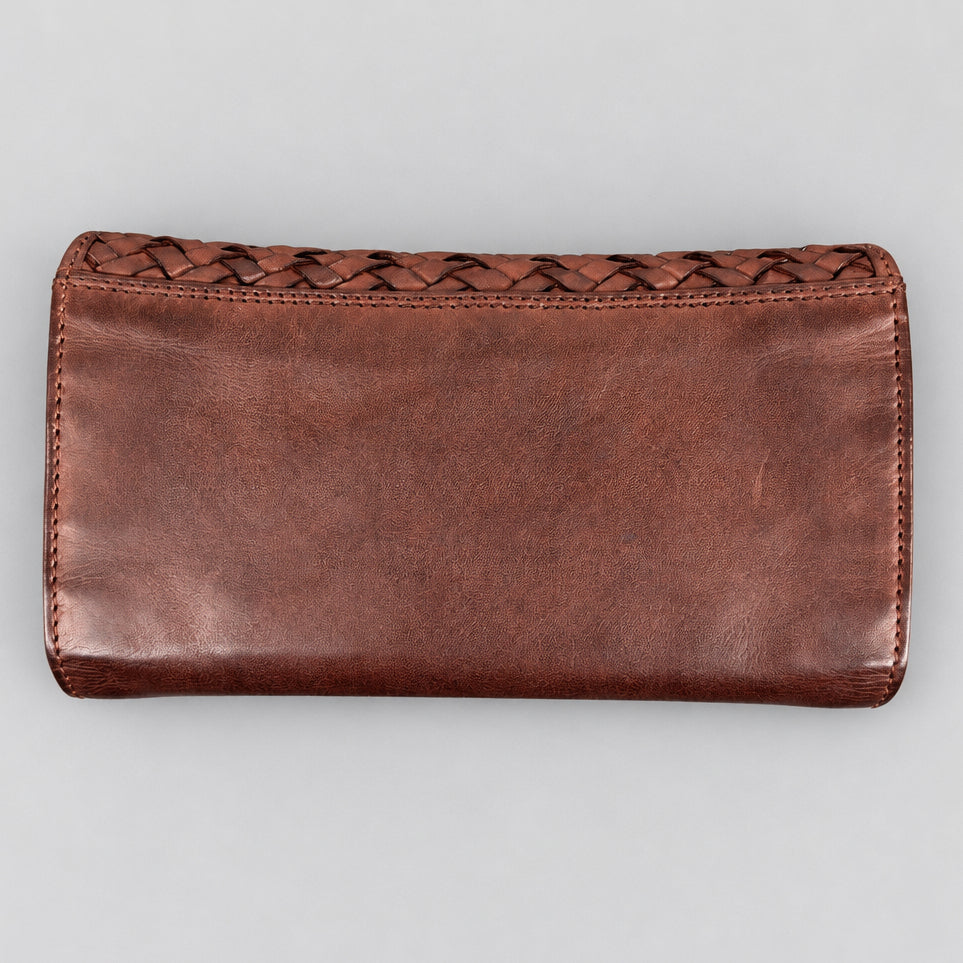 MET Women’s Leather Basket Weave Wallet. Artisan Woven Multi-Card Organizer