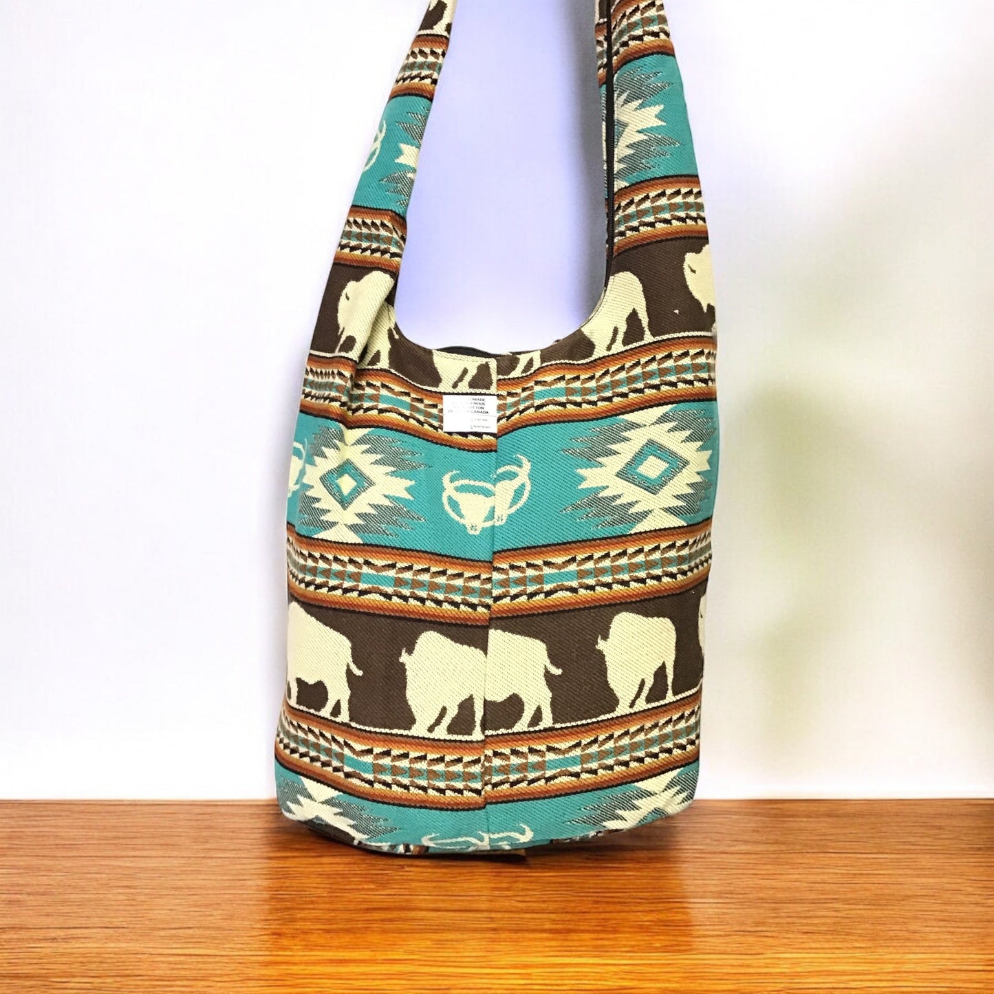 OLDTRIBES™ Brown and Turquoise white Buffalo Crossbody Bag