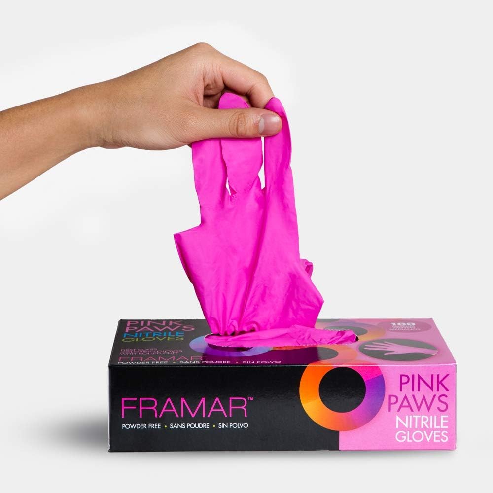 FRAMAR Pink Nitrile Gloves Medium - Disposable Gloves Medium, Cleaning Gloves, Kitchen Gloves, Latex Free Gloves Disposable, Gants Nitrile, Gants Jetables 🍁 All In One Marketplace Canada