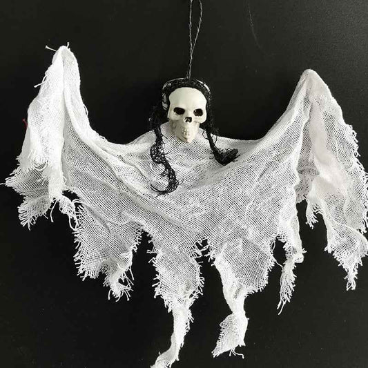 Creepy Hanging Skull Décor – Halloween Ghost Skeleton Decoration for Indoor & Outdoor Use
