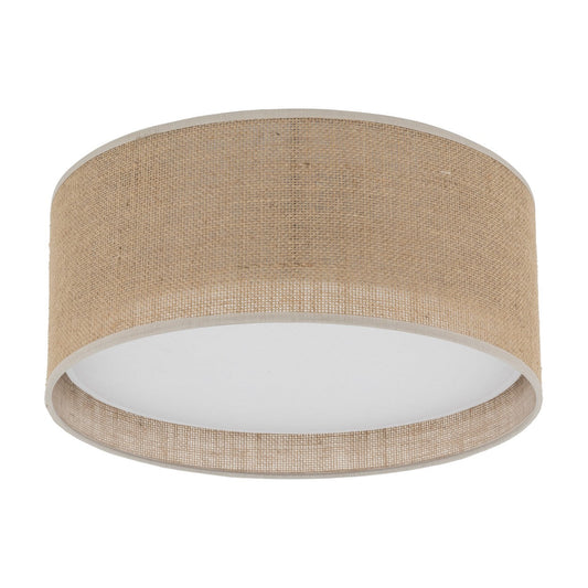 JUTE Natural Flush Mount Ceiling Light for Bedroom, Hallway & Living Room