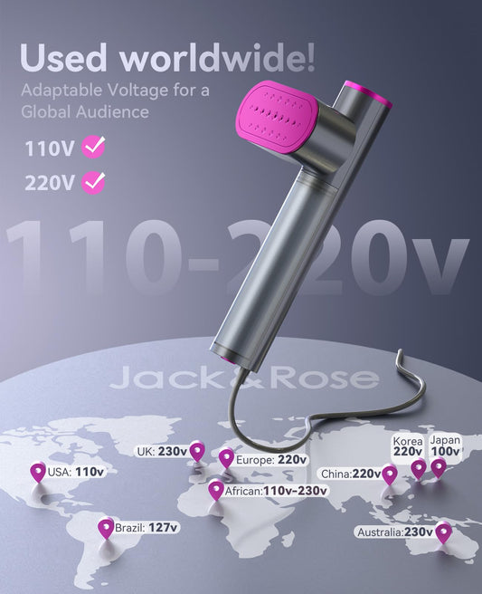 Jack & Rose Travel Steamer for Clothes,100-220V Portable Steamer,15s Heat Up,Steamer & Iron 2 In 1, Travel Size Garment Steamer,Large Ceramic Heat Panel,for Global & Europe Traveling 🍁 All In One Marketplace Canada