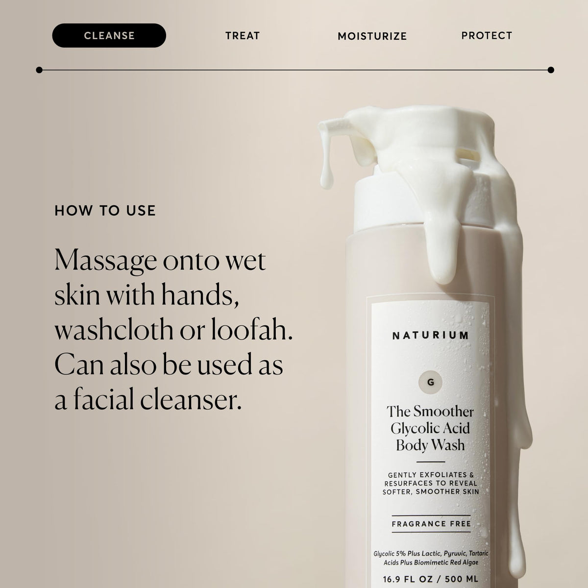 Naturium The Smoother Glycolic Acid Exfoliating Body Wash | With an AHA Blend of Glycolic & Lactic Acids, For Rough, Uneven Skin | 16.9 FL OZ / 500 ml 🍁 All In One Marketplace Canada