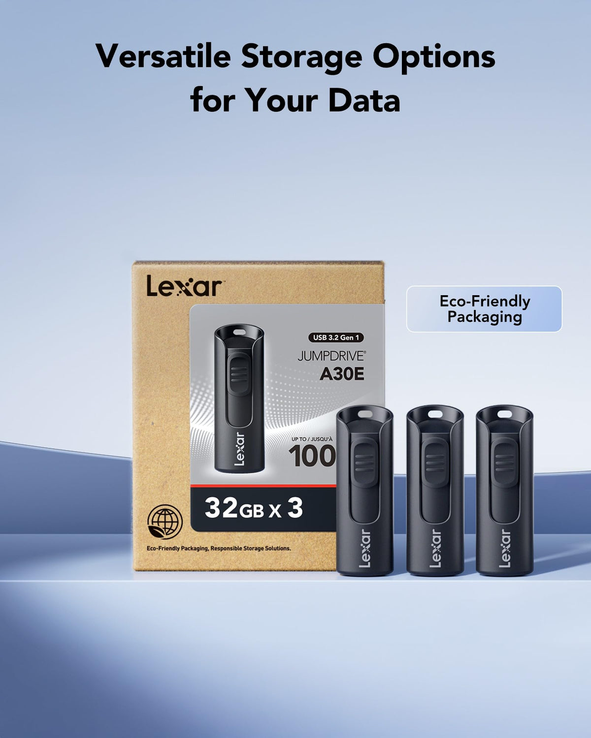 Lexar 32GB 3-Pack Flash Drive A30E USB 3.2 Gen 1, USB Drive up to 100MB/s, Storage Expansion and Backup for PC and Mac Systems 🍁 All In One Marketplace Canada