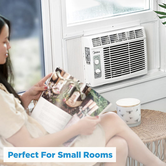 Midea 5,000 BTU EasyCool Window Air Conditioner and Fan - Cool up to 150 Sq. Ft. with Easy to Use Mechanical Control and Reusable Filter, Window Type MAW 🍁 All In One Marketplace Canada