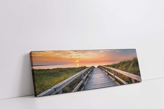 Leinwandbild-Strandspaziergang-Wandkunst