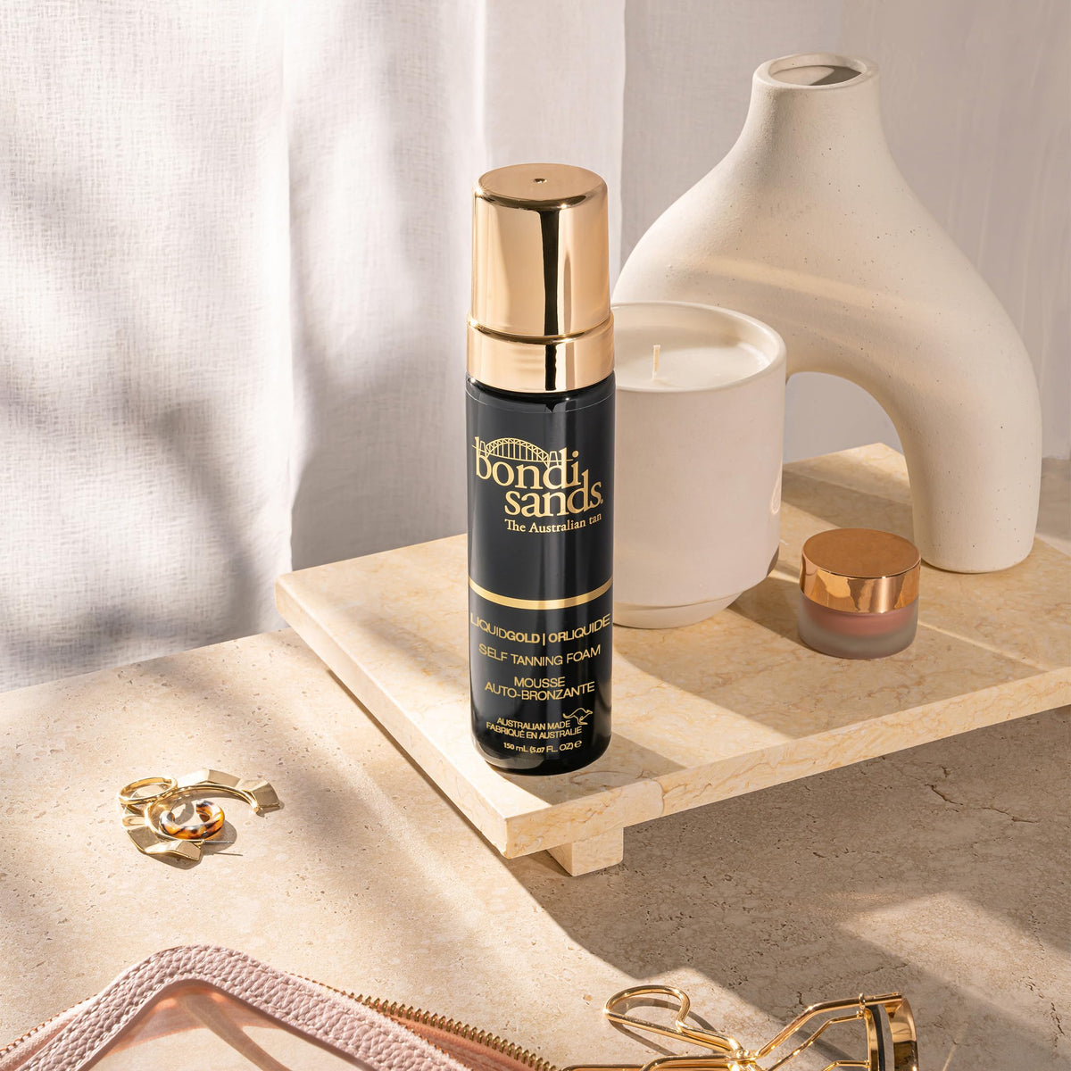 Bondi Sands Liquid Gold Self Tanning Foam | No Wash Off | Lightweight + Quick Dry Foam Enriched with Argan Oil, Provides a Hydrated Streak-Free Tan | 150mL 🍁 All In One Marketplace Canada