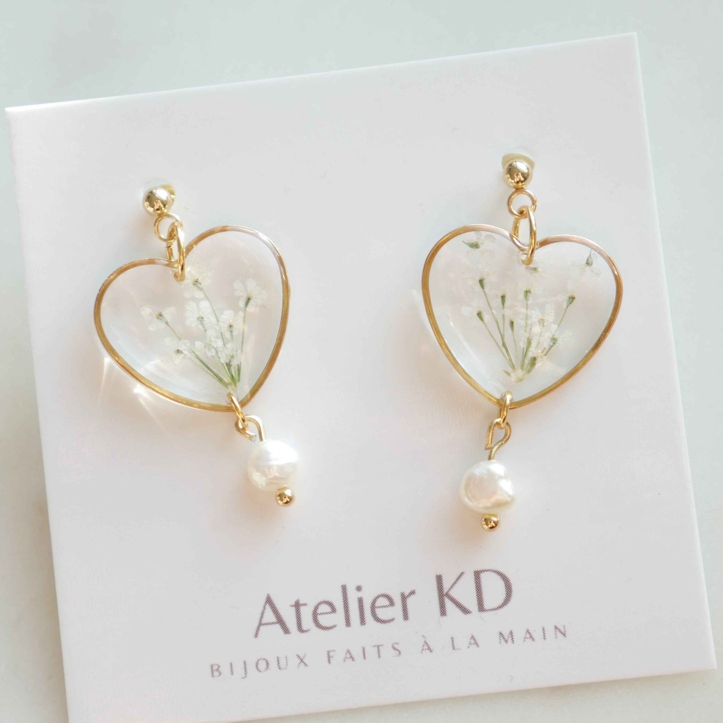 Boucles d'oreilles Perla - coeur (moyen)