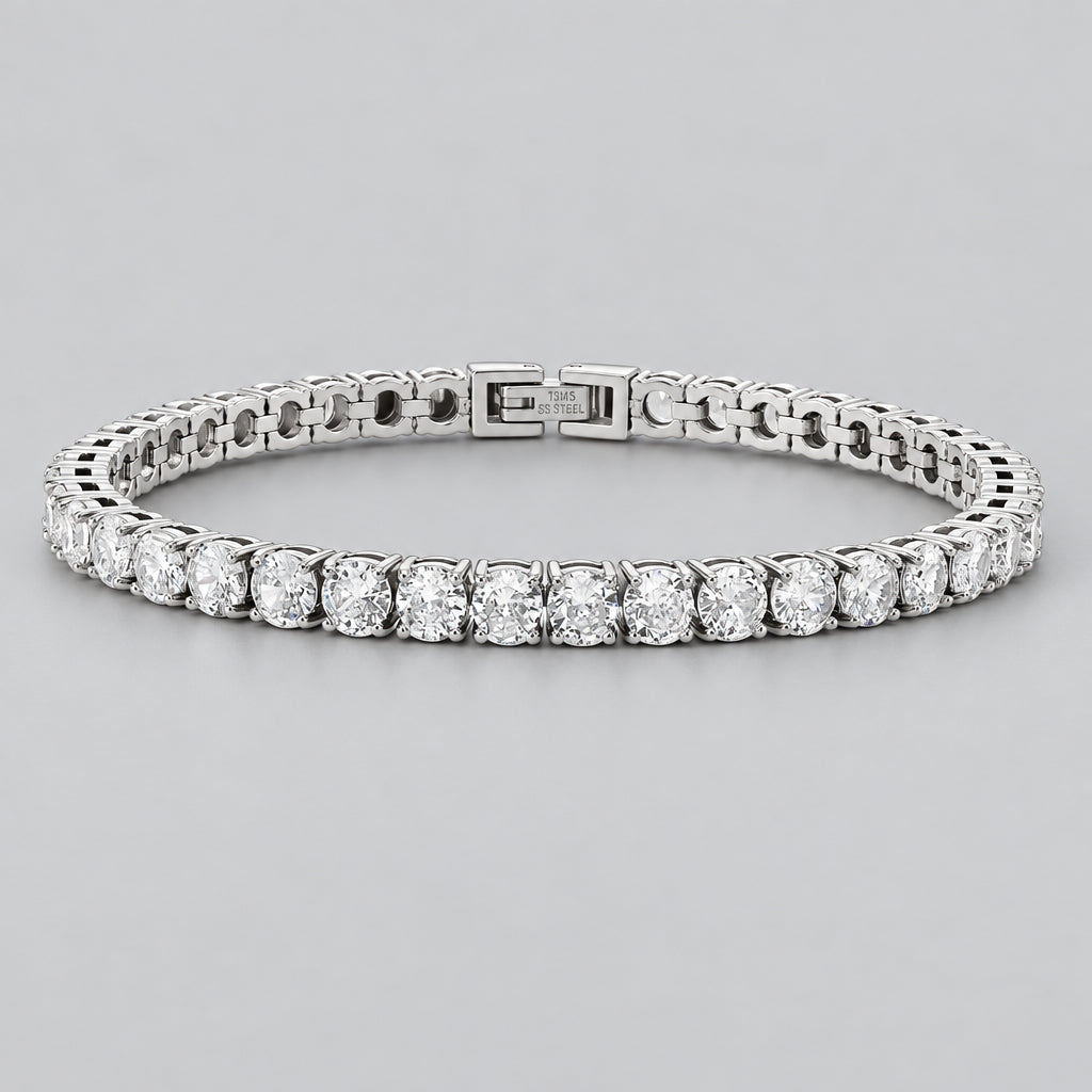 Women’s Stainless Steel Simulated Diamond Tennis Bracelet