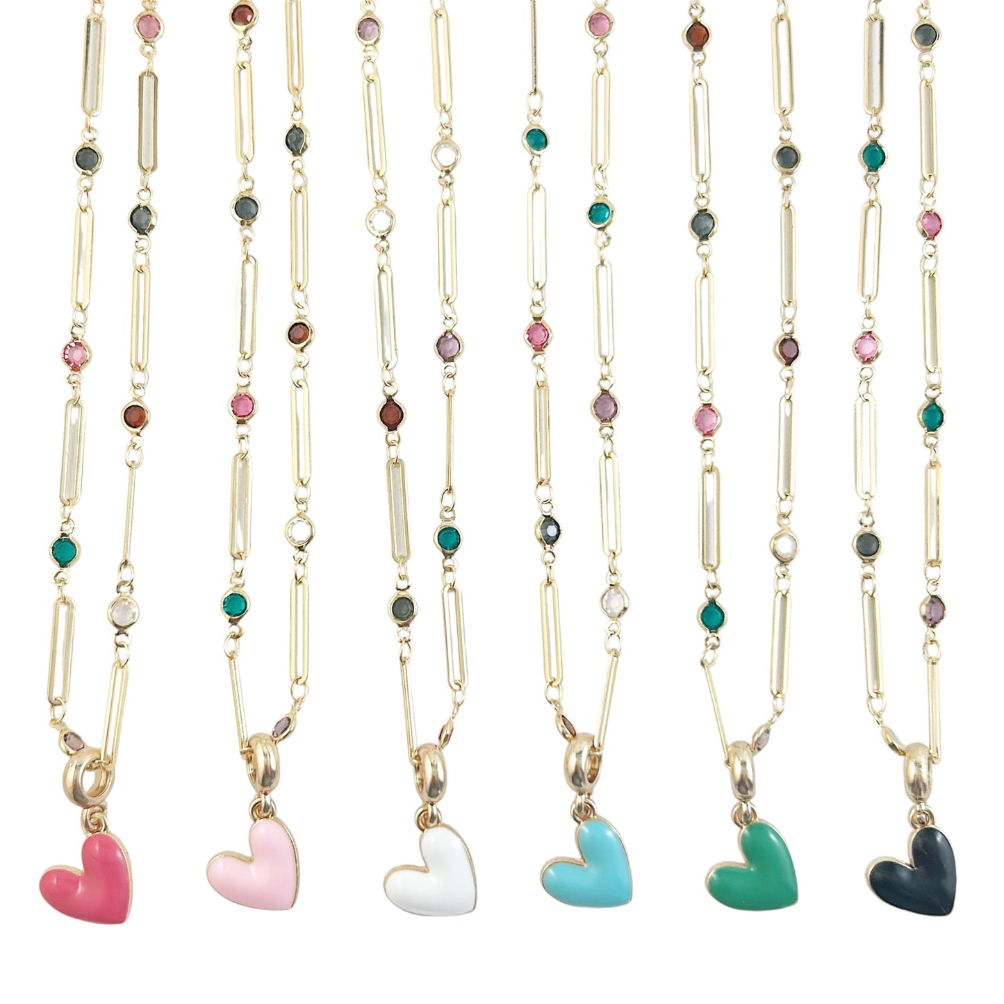 Heart Pop Necklace - Minty