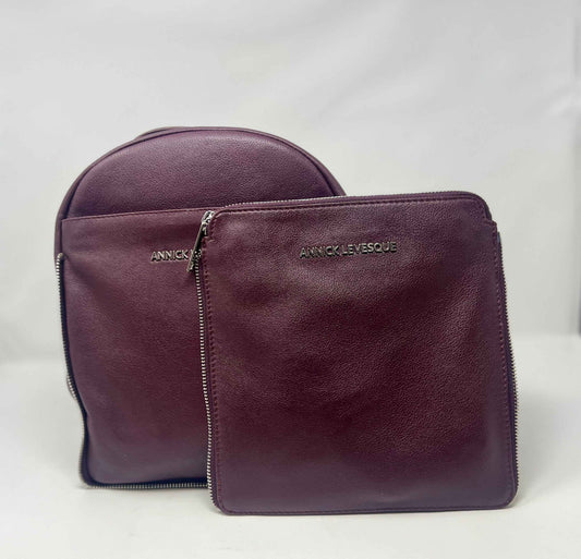 Sac à dos en Cuir Aubergine, Alice