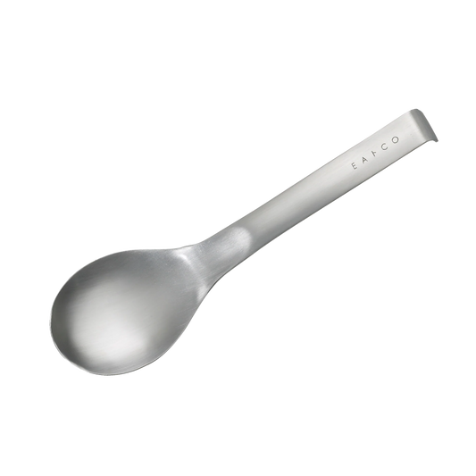 Eatoco Japan Suqu サービングスプーン – フック付きステンレスハンドル (230 mm)