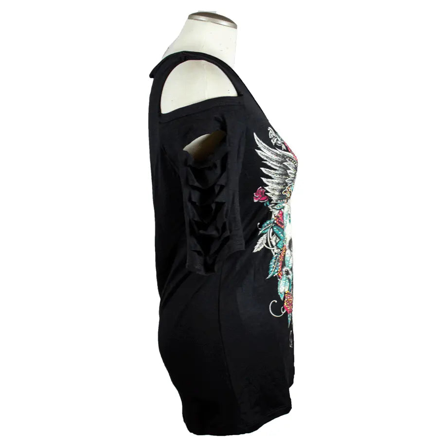 BOL Women's Devilish Open Shoulder Top