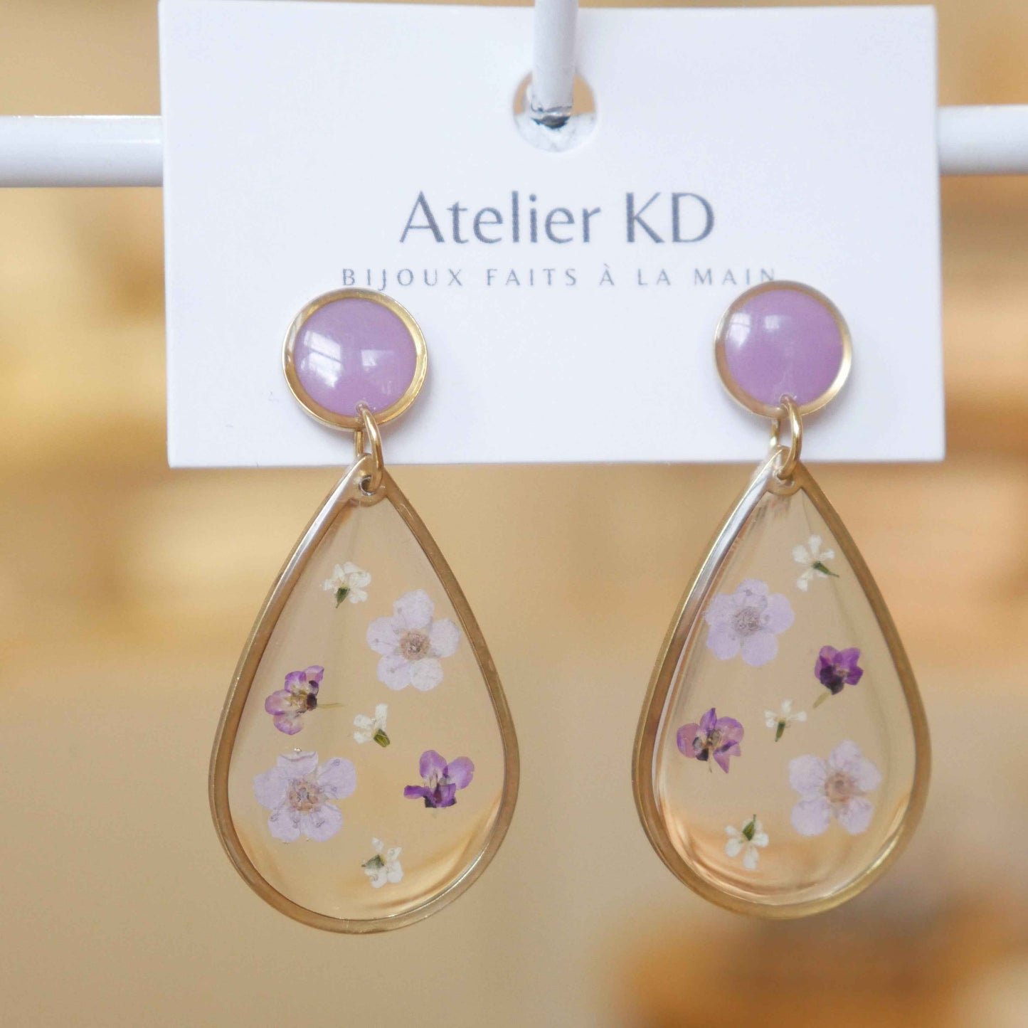Boucles d'oreilles Duo Violet - goutte (XL 32mm)
