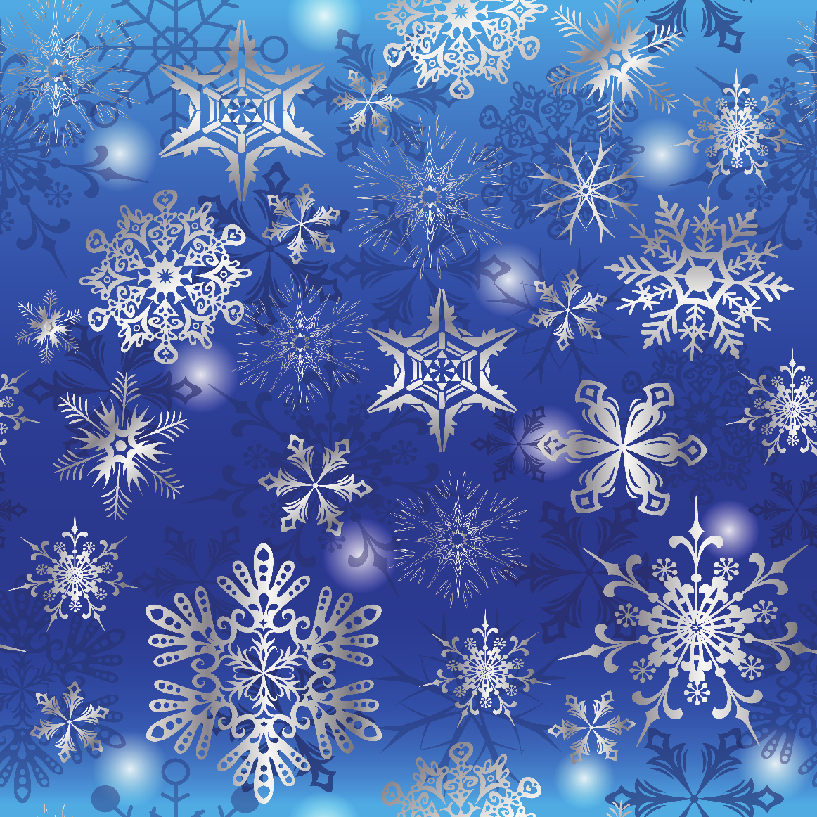 Snow Crystal Blue Snowflakes Adhesive Vinyl - Christmas Pattern