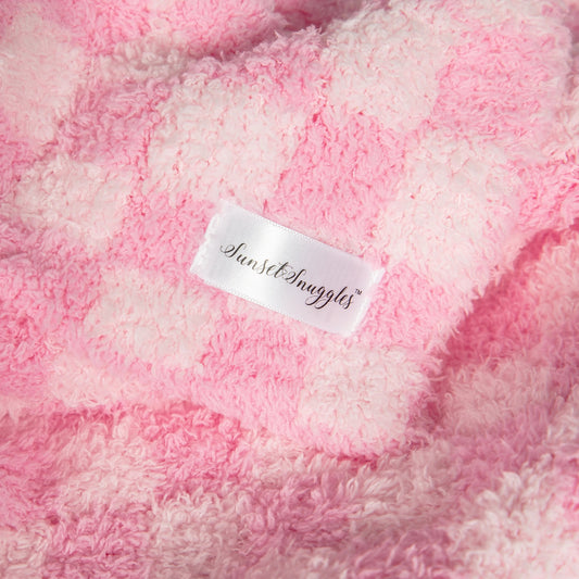 Cotton Candy Check Print Extended Throw