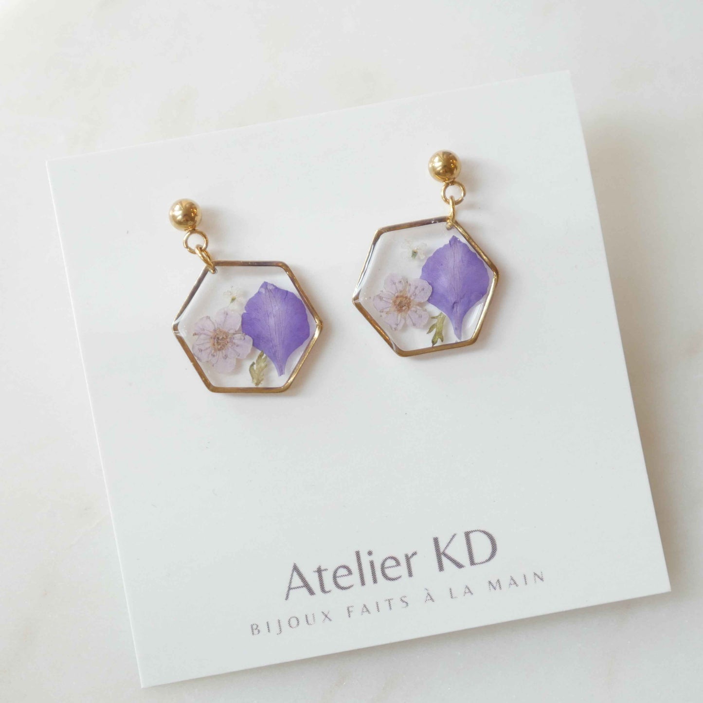 Boucles d'oreilles Léa- hexa (moyen 15mm)