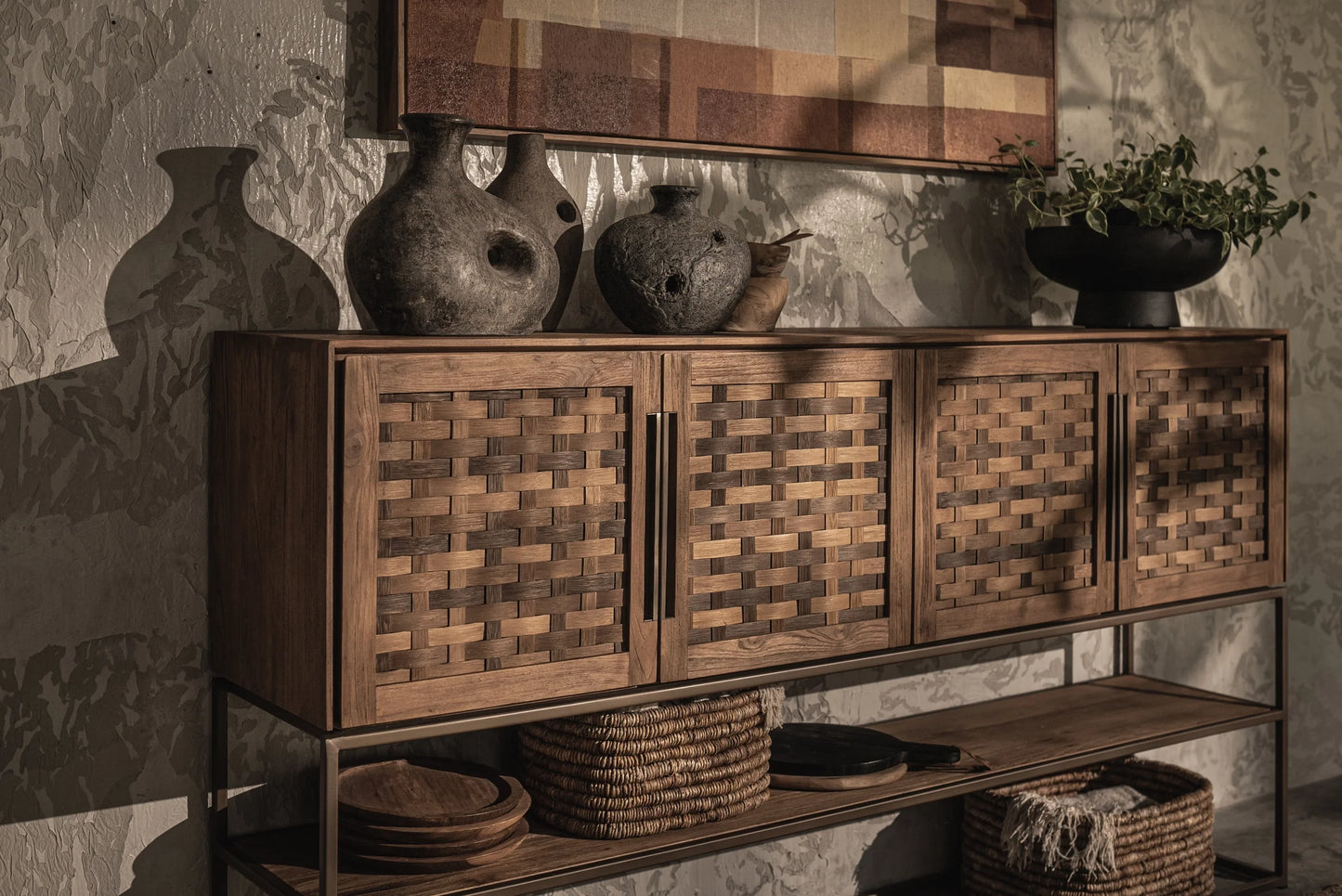 Karma Pure High Sideboard with 4 Doors and 1 Open Shelf | dBodhi