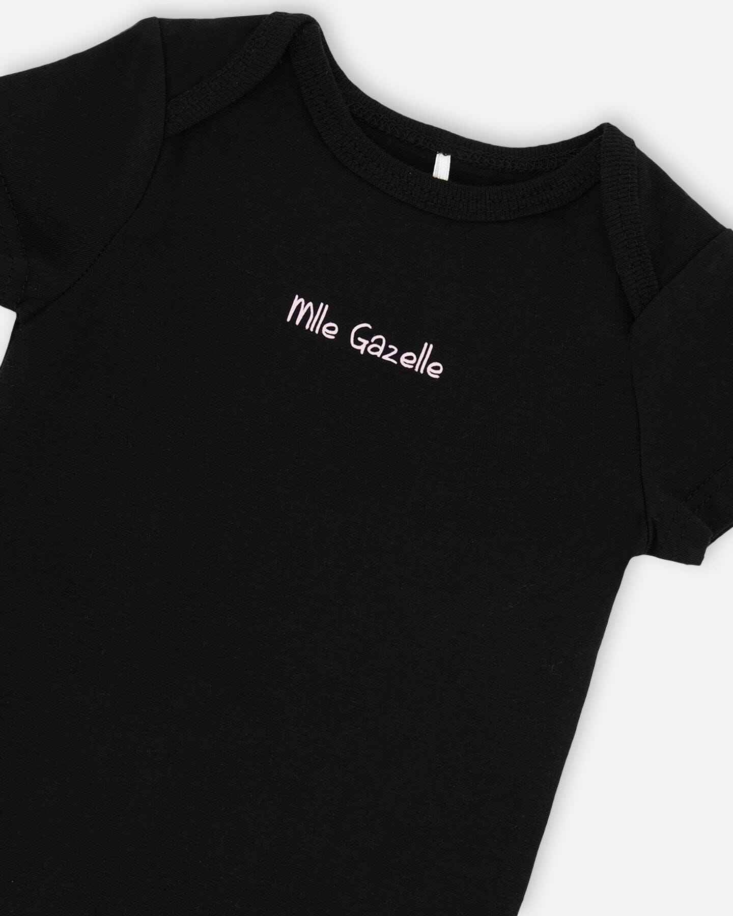 Evolutive Organic Cotton Jersey Onesie Black