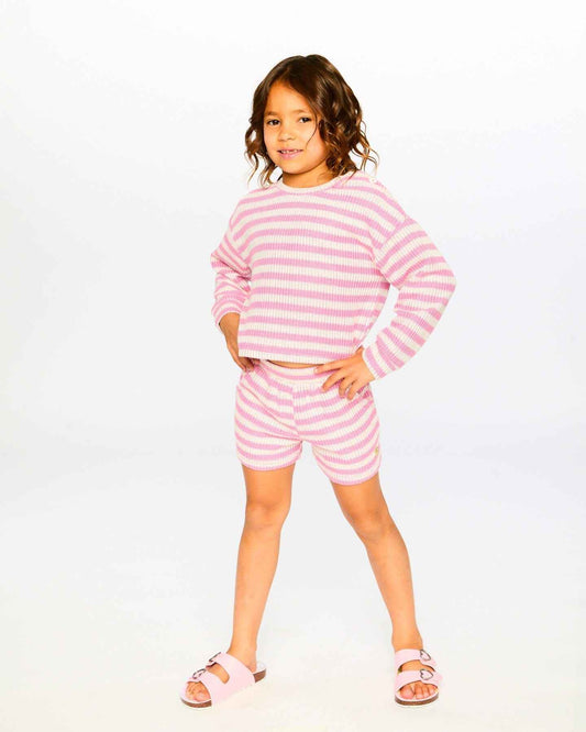 Striped Shorts Pink And White