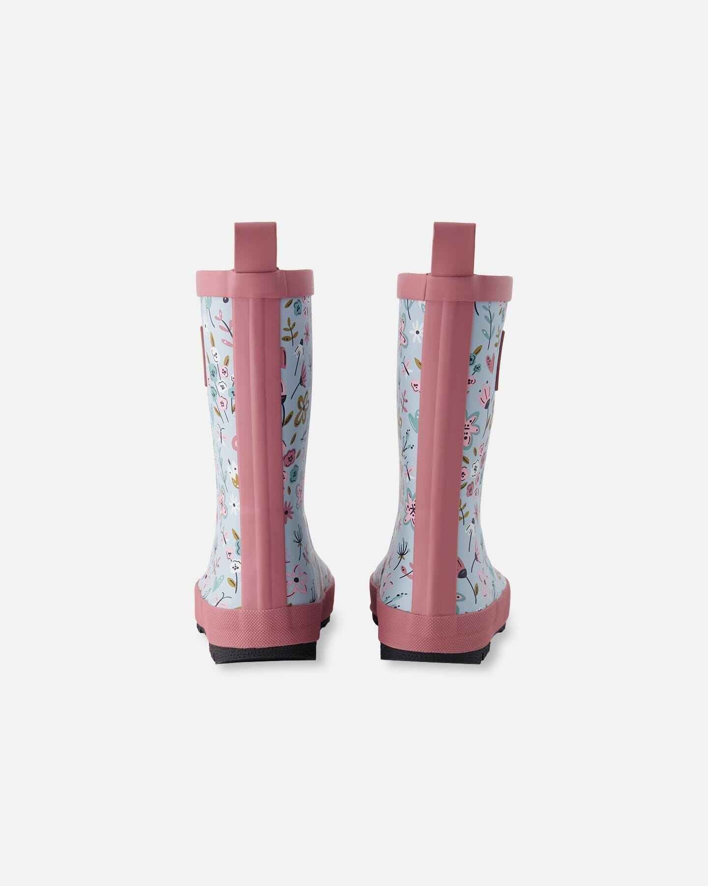 Rain Boots In Natural Rubber Blue Mini Flower Print