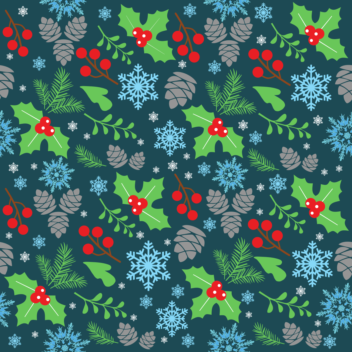 Holly Berries Christmas Adhesive Vinyl Pattern 3