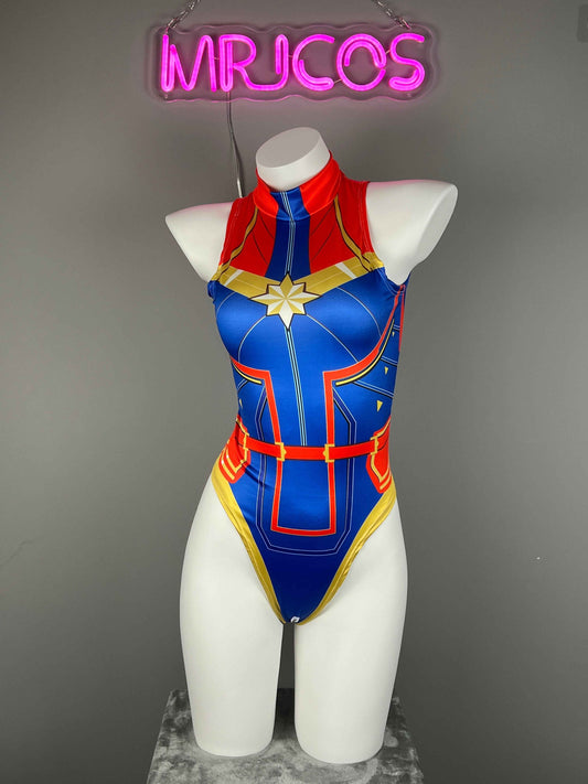 Super Hero Crotchless Cosplay BodySuit Lingerie Costume