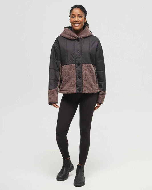 Recycled Boucle Full Snap Hoodie