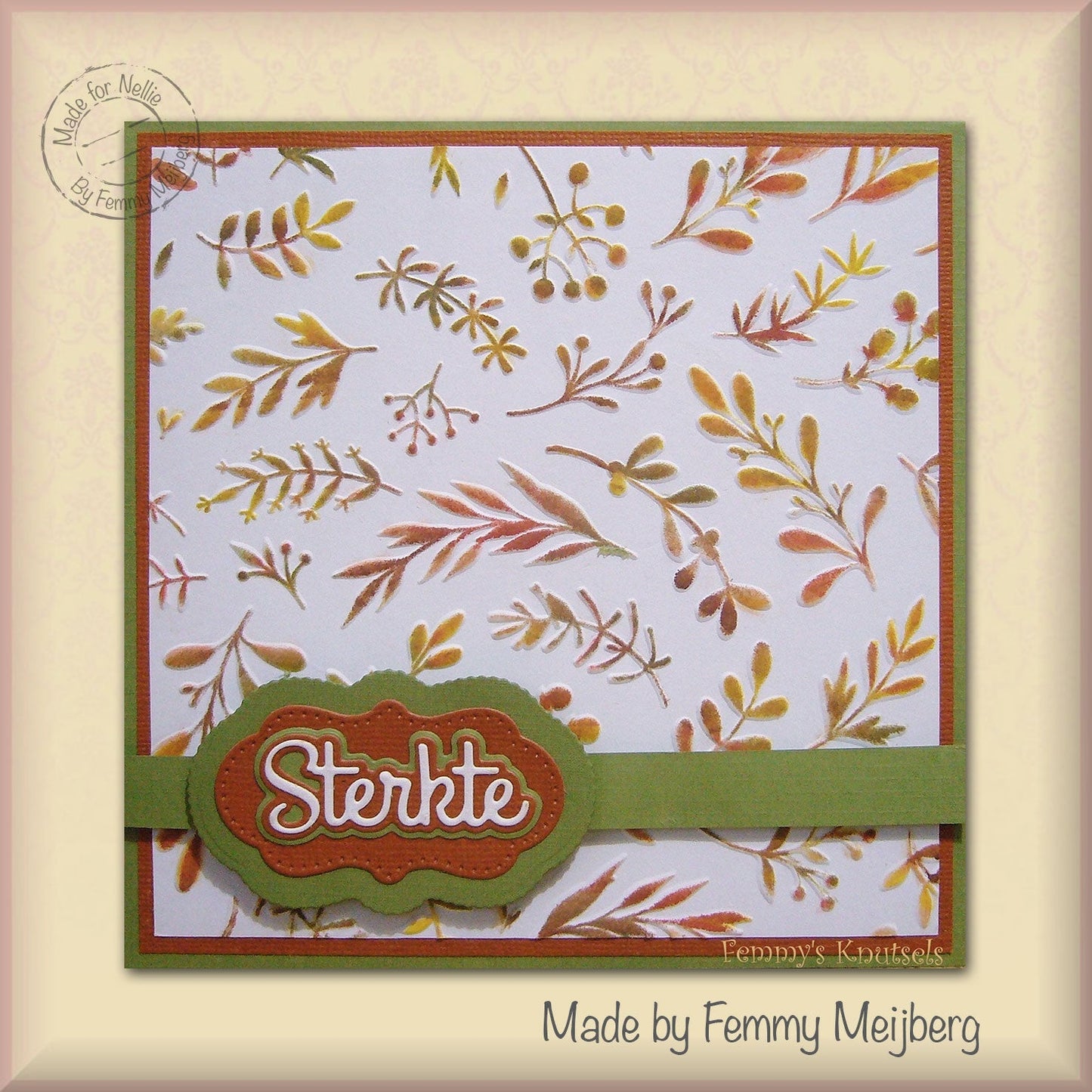 Mixed Media Stencil Square - Branches & Berries