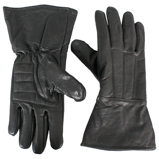 Open Road Men's Gauntlet Leather Motorcycle Gloves