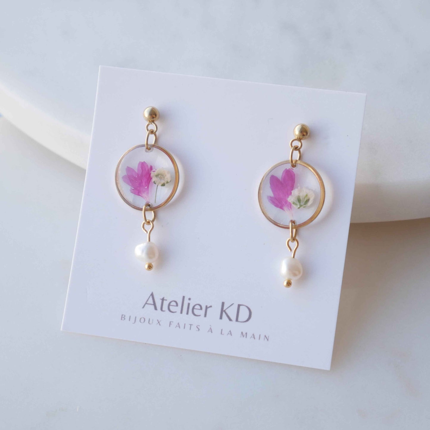 Boucles d'oreilles Lucy - Perla - rond (medium 16mm)