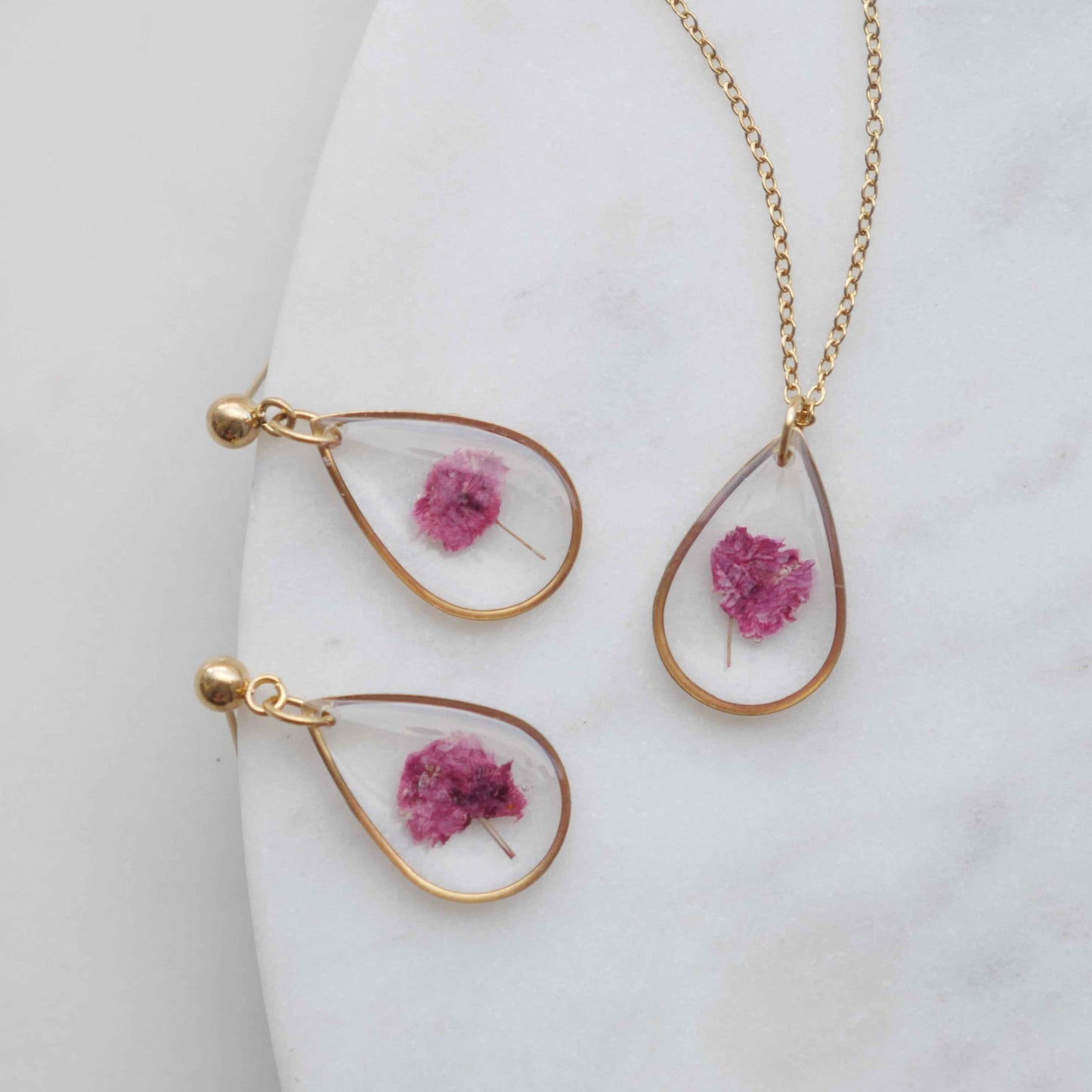 Parure Gigi fuschia - goute (moyen 16mm)