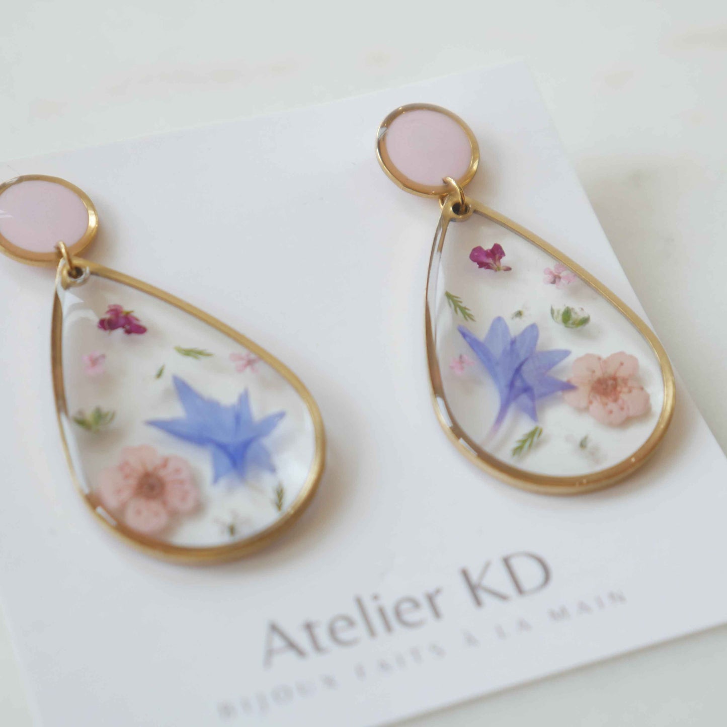 Boucles d'oreilles duo printemps Maia - goutte (XL 32mm)