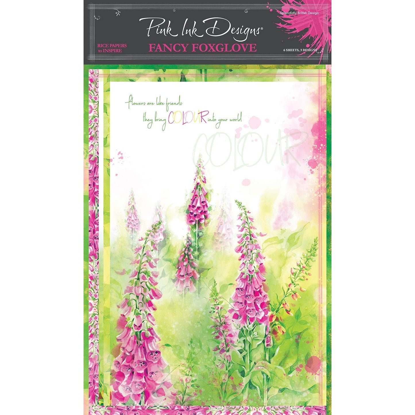 Fancy Foxglove A4 Rice Paper