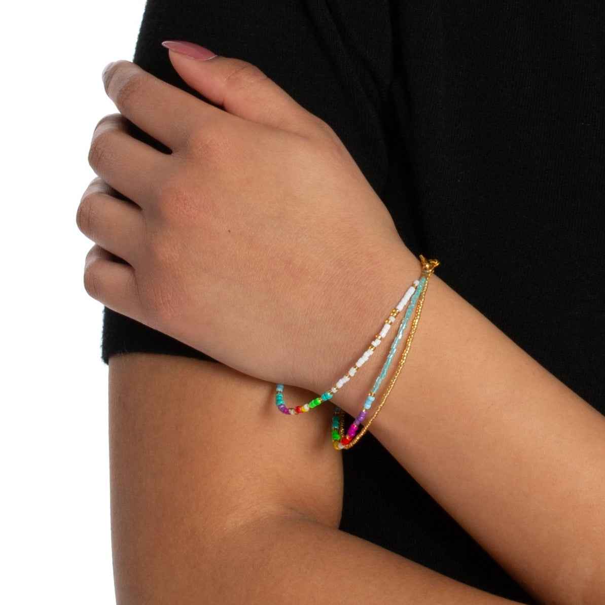 Triple Strand Multi Colour Bracelet