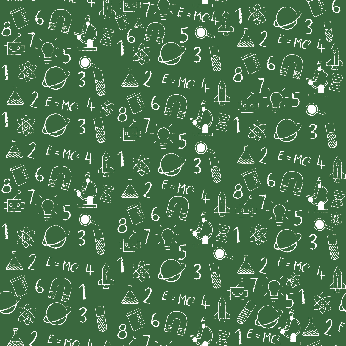 Craft HTV Back to School - Science Print in Green Background Pattern