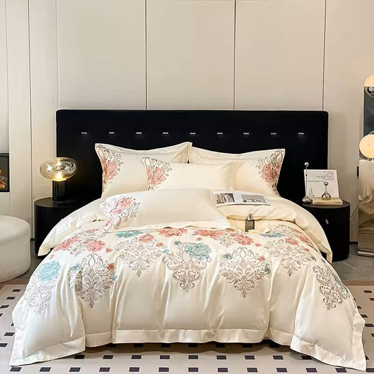 Talia 400 TC 100% Cotton Duvet Set - Beige