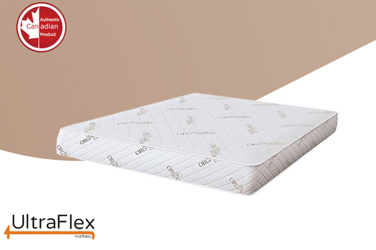 UltraFlex® EcoZen- Medium Firm Reversible, CertiPUR-US® Certified Foam, Organic Bamboo Cover, Pressure Releiving, Cooling Gel Infused, Eco-Friendly Mattress ( Made In Canada )
