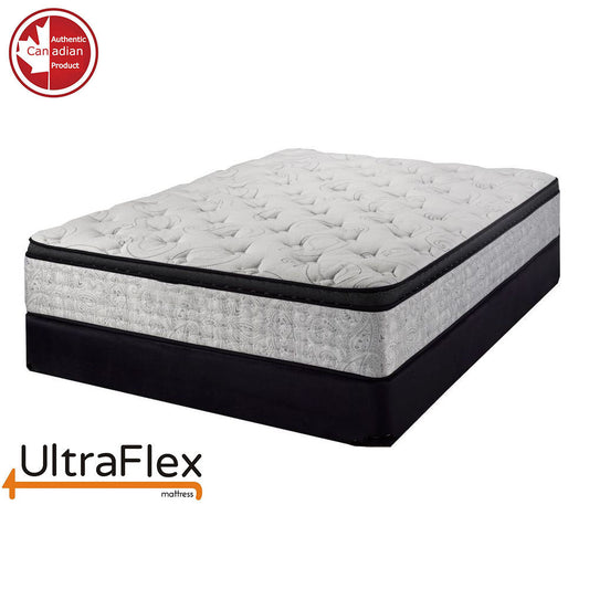 UltraFlex® OASIS- 12” Hybrid Orthopedic Eurotop, Spinal Care Pocket Coil, Premium High Density Foam Encased, Pressure Relieving Comfort Foam and HDcoil Pocketed, Eco-Friendly Mattress (Made in Canada)