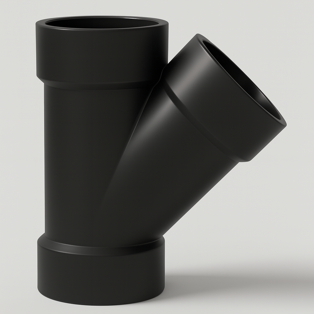LESSO ABS 45° Wye — Hub × Hub × Hub DWV, cUPC Certified