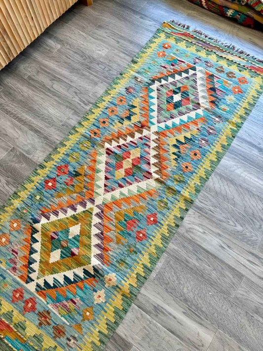 Afghan Chobi Kilim Läufer | 76 x 201 cm